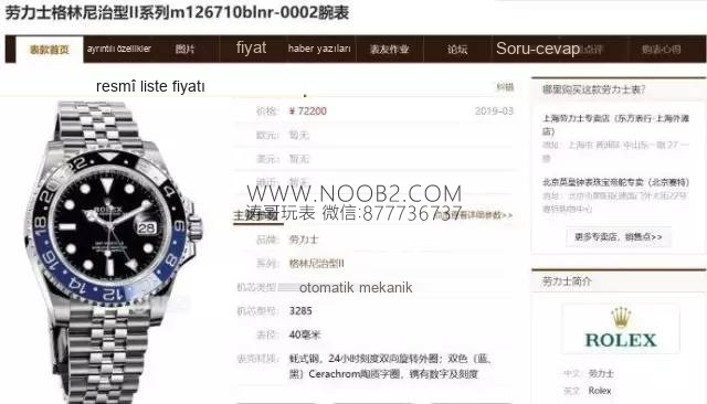 2019GM Factory Rolex GMT mavi-siyah bezel 904L Oyster çelik kol saati göz kamaştırıyor! — 1. fotoğraf
