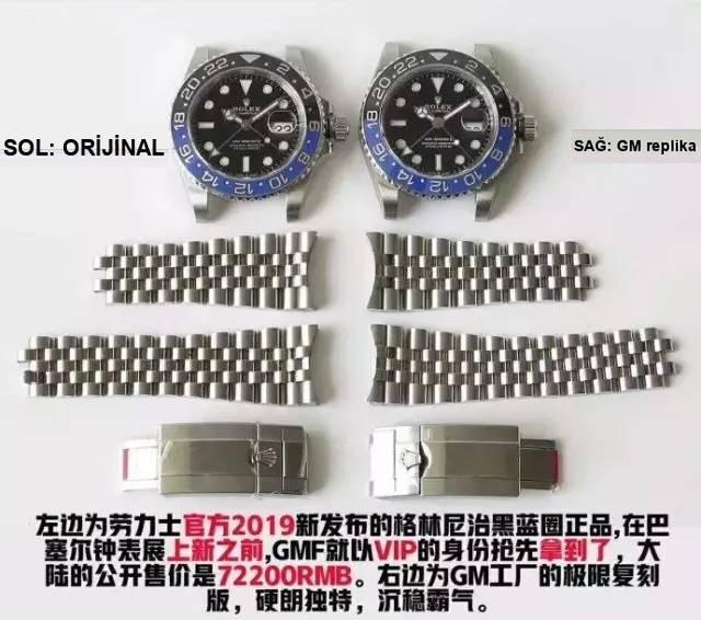 2019GM Factory Rolex GMT mavi-siyah bezel 904L Oyster çelik kol saati göz kamaştırıyor! — 13. fotoğraf