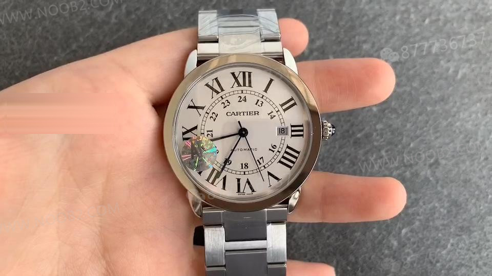AF Factory Cartier London RONDE erkek 42 mm serisi, beyaz kadran çelik bilezik — 2. fotoğraf