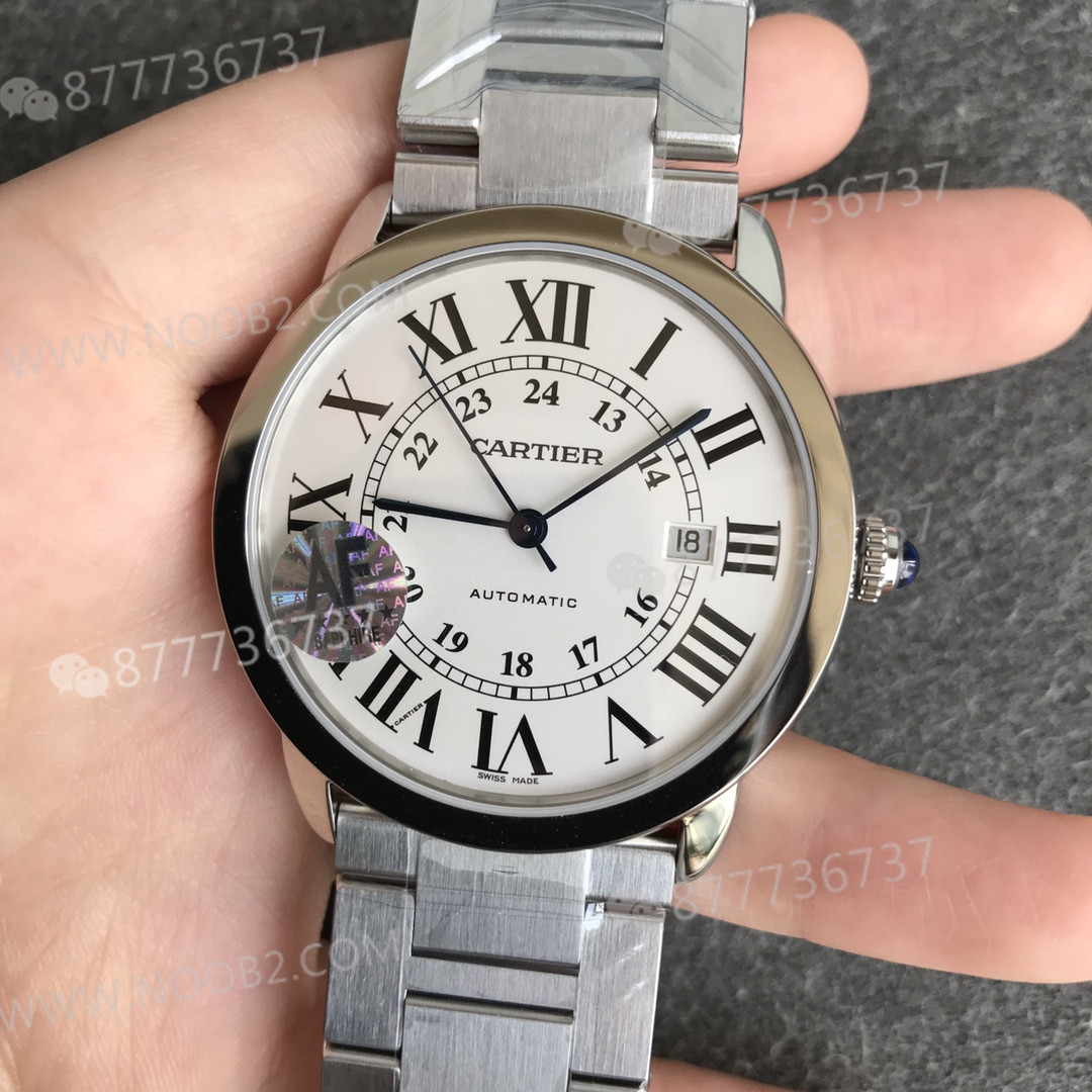 AF Factory Cartier London RONDE erkek 42 mm serisi, beyaz kadran çelik bilezik — 3. fotoğraf