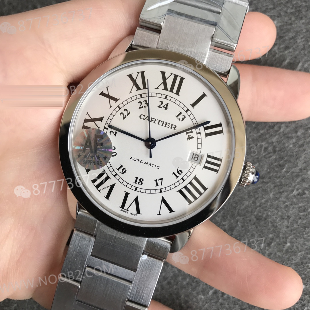 AF Factory Cartier London RONDE erkek 42 mm serisi, beyaz kadran çelik bilezik — 4. fotoğraf