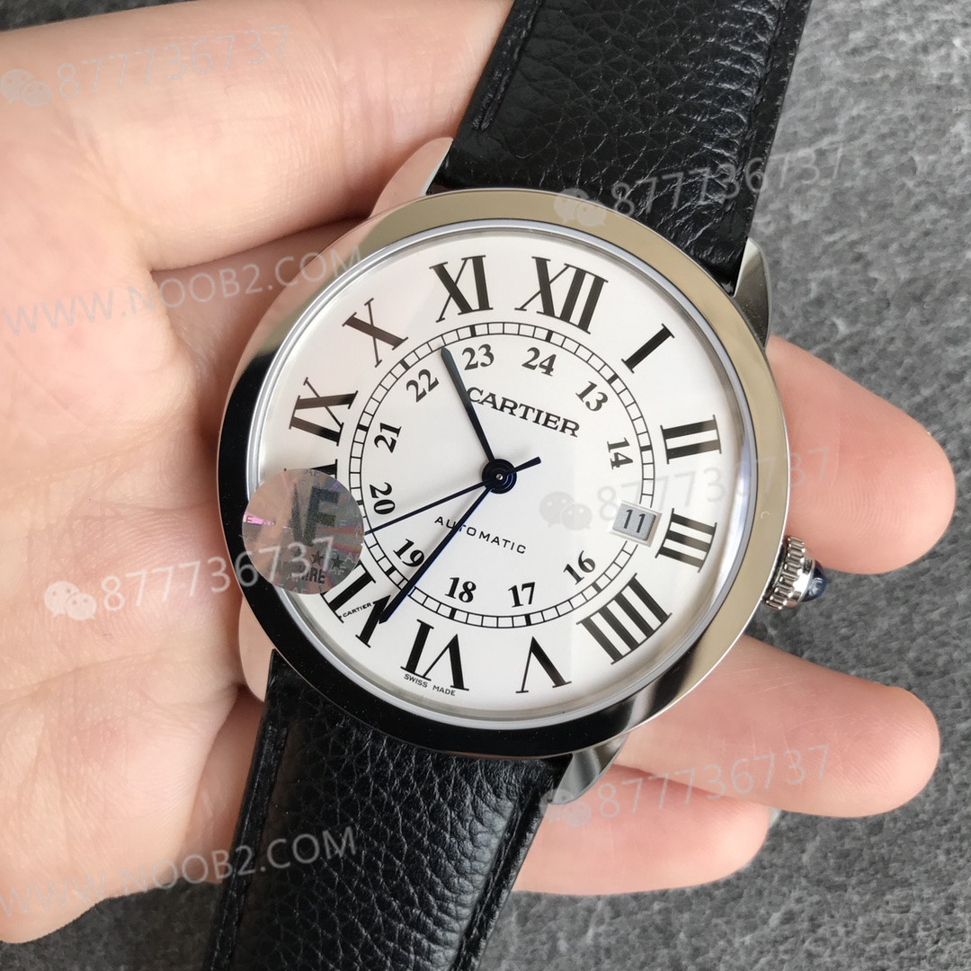 AF Factory Cartier Londra RONDE erkek 42 mm serisi, TOGO deri çabuk sökülen kayışlı — 3. fotoğraf