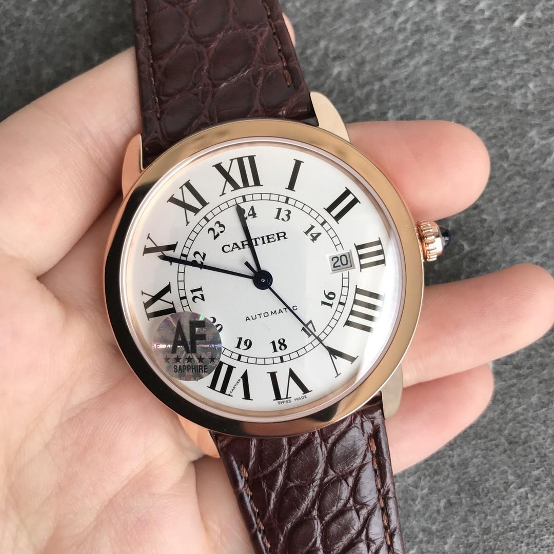 AF Factory Cartier Ronde de Cartier London Erkek 42 mm Serisi Rose Altın Kasa Kahverengi Timsah Derisi — 4. fotoğraf