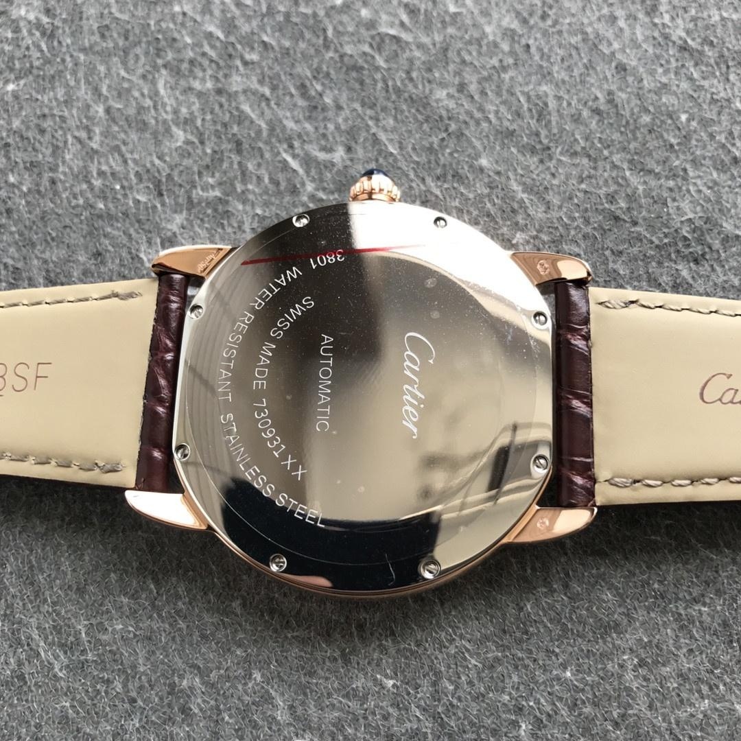 AF Factory Cartier Ronde de Cartier London Erkek 42 mm Serisi Rose Altın Kasa Kahverengi Timsah Derisi — 8. fotoğraf