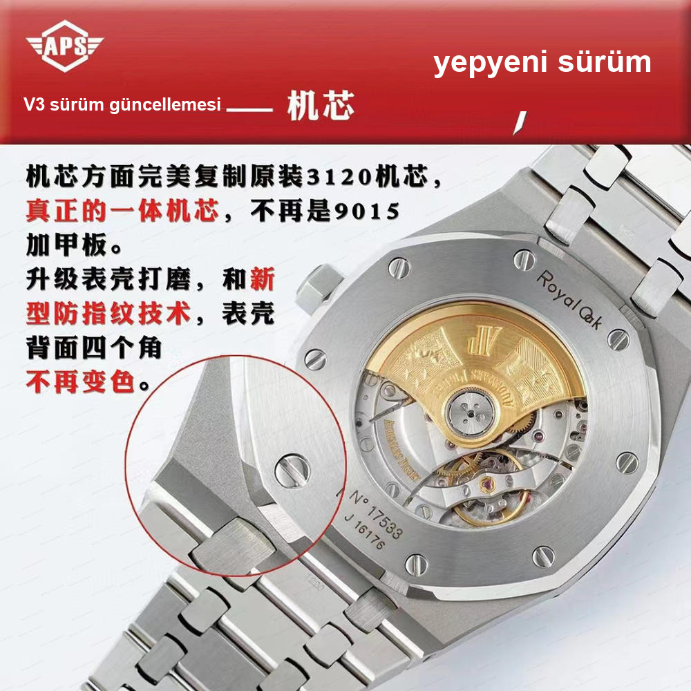 APS Factory Audemars Piguet 15400 tek parça 3120 mekanizmalı v3 versiyonu en güçlü haliyle geliyor — 6. fotoğraf