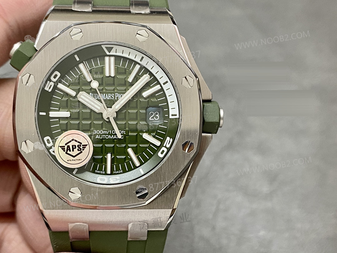 APS Factory Audemars Piguet 15710 yeşil ve beyaz kadranlı 3120 entegre mekanizmanın işçiliği nasıl? — 3. fotoğraf