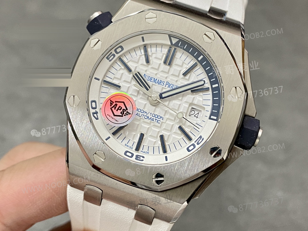 APS Factory Audemars Piguet 15710 yeşil ve beyaz kadranlı 3120 entegre mekanizmanın işçiliği nasıl? — 8. fotoğraf