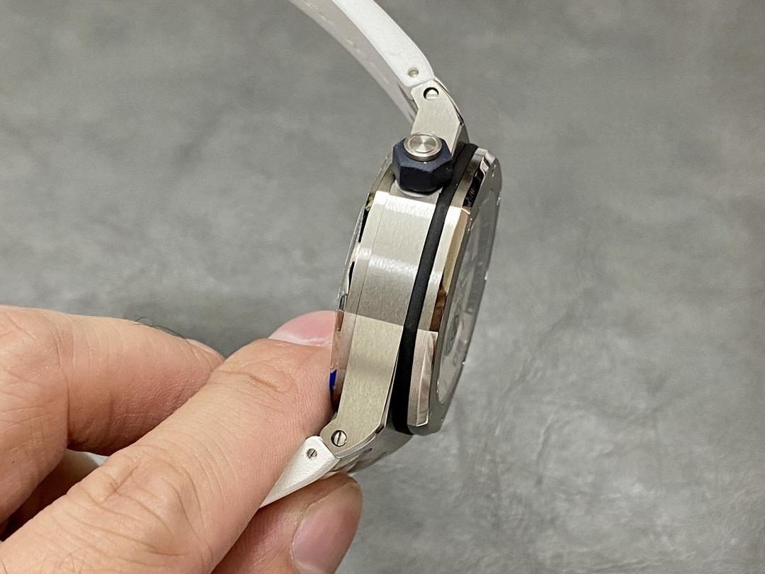 APS Factory Audemars Piguet 15710 yeşil ve beyaz kadranlı 3120 entegre mekanizmanın işçiliği nasıl? — 11. fotoğraf