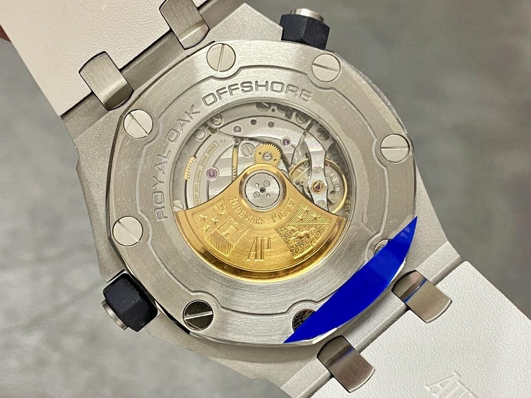 APS Factory Audemars Piguet 15710 yeşil ve beyaz kadranlı 3120 entegre mekanizmanın işçiliği nasıl? — 13. fotoğraf