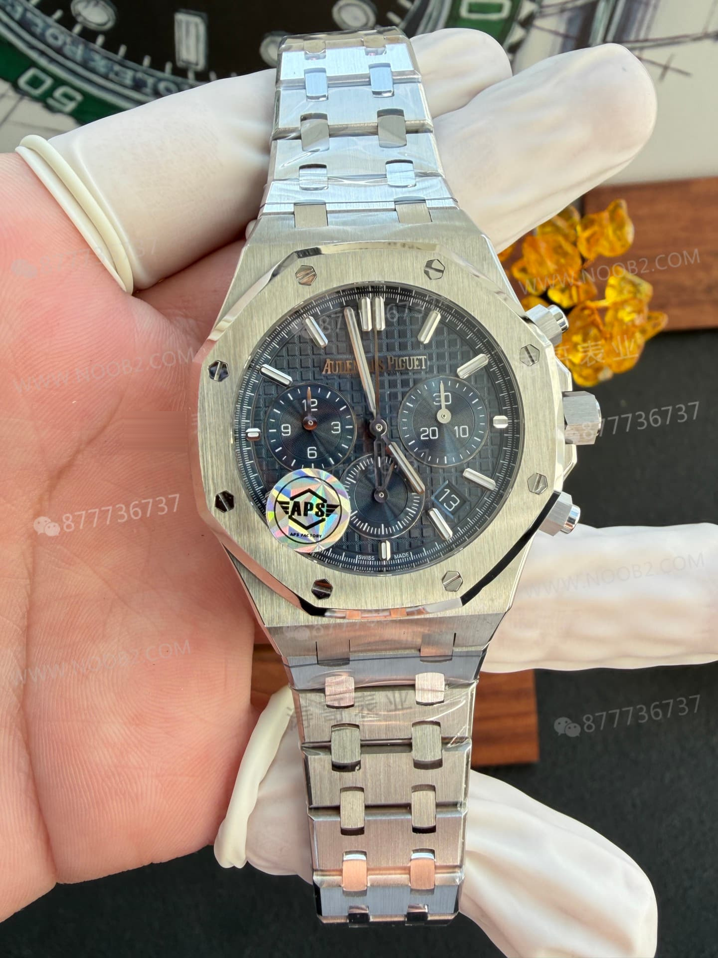 APS Factory Audemars Piguet 26715 küçük çaplı kronograf saat 38 mm — detay işçiliği nasıl? — 3. fotoğraf