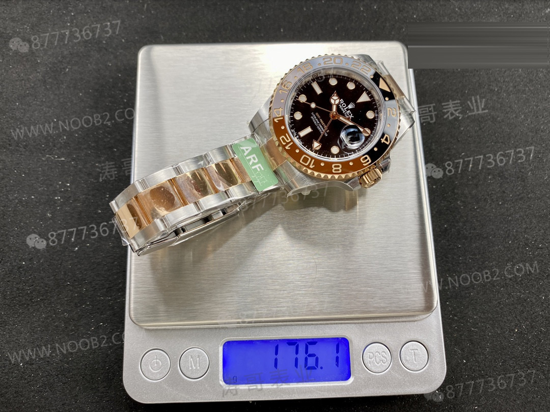 ARF Factory Rolex GMT İki Renkli Altın Root Beer Bezel Ağırlıklandırılmış Versiyon 176 Gram — 1. fotoğraf