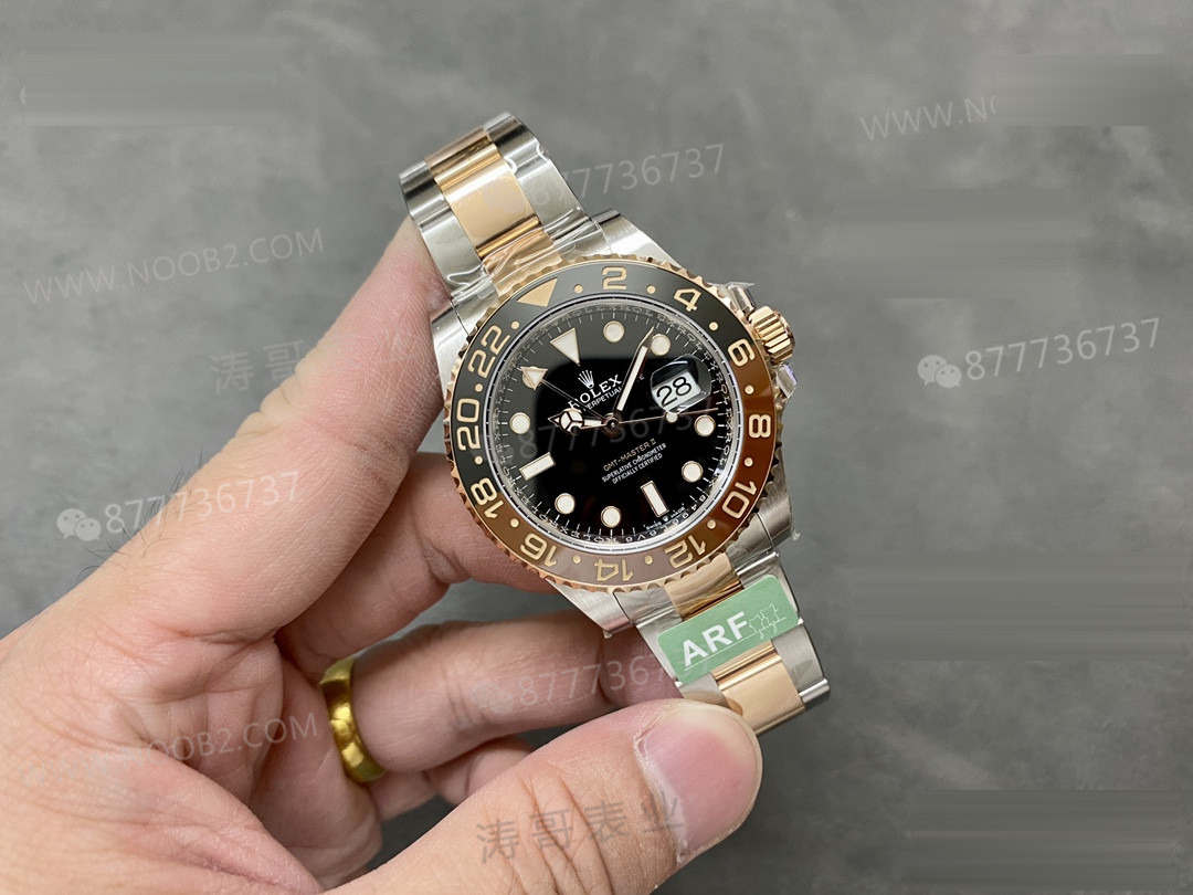 ARF Factory Rolex GMT İki Renkli Altın Root Beer Bezel Ağırlıklandırılmış Versiyon 176 Gram — 2. fotoğraf