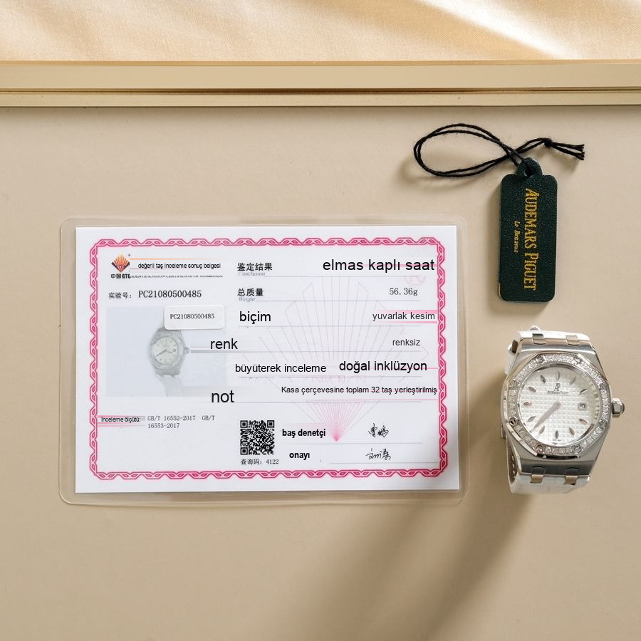 Audemars Piguet Royal Oak serisi model 67601 kuvars saat (beyaz) - tanrıçanıza "Sevgililer Günü" hediyesi — 10. fotoğraf