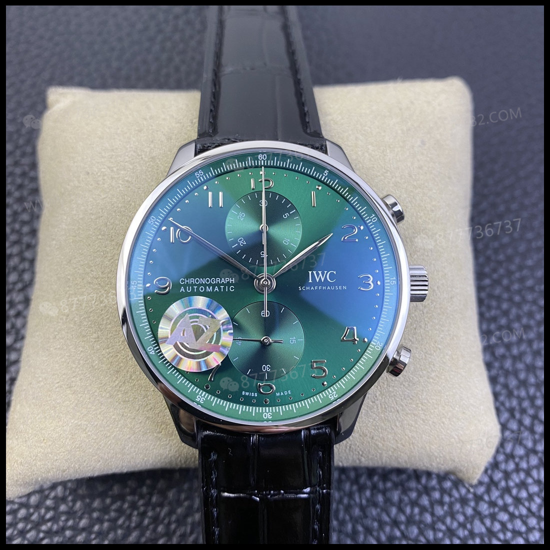 AZ Factory IWC Portugieser yeşil kadranlı, 150. yıl kronografı, arkası şeffaf: işçilik gerçekten nasıl? — 2. fotoğraf
