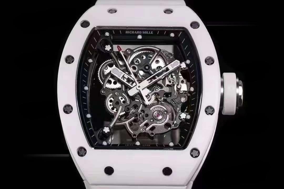 BBR Factory Richard Mille RM055 Beyaz Seramik, Tek Parça Mekanizma, Balans Çarkı Gerçekten Çalışıyor — 3. fotoğraf