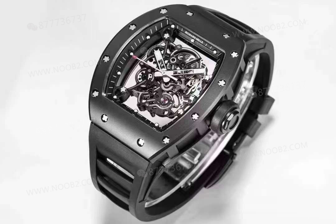 BBR Factory Richard Mille RM055 Siyah Seramik, Entegre Mekanizma, Balans Çarkı Gerçekten Hareketli — 3. fotoğraf