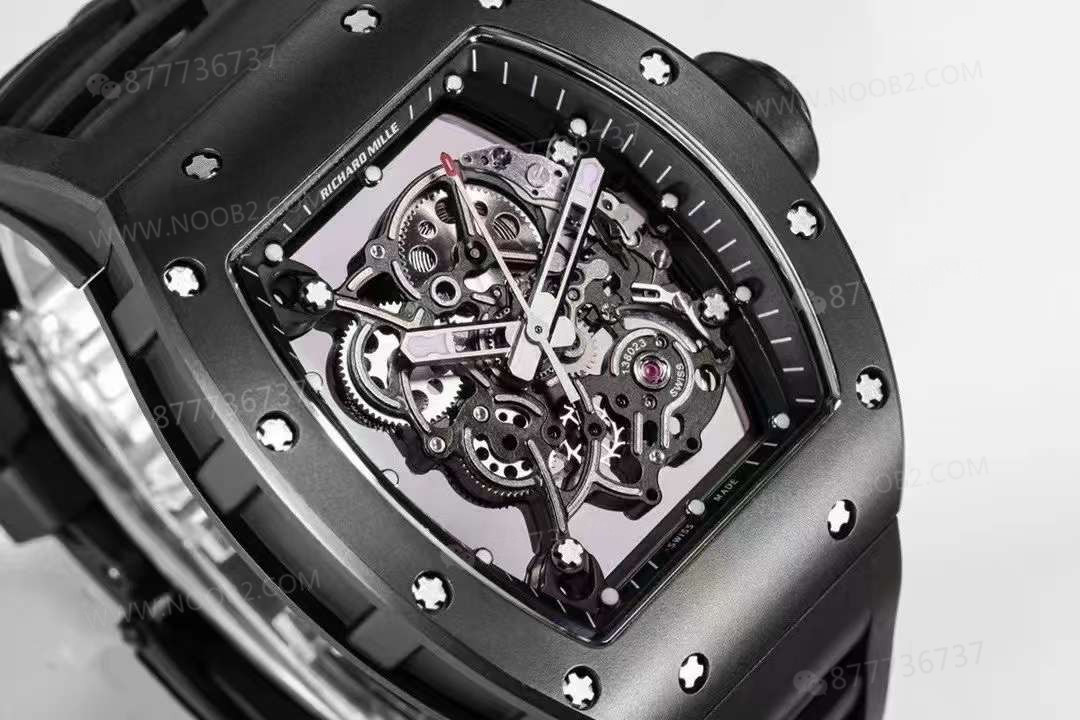 BBR Factory Richard Mille RM055 Siyah Seramik, Entegre Mekanizma, Balans Çarkı Gerçekten Hareketli — 6. fotoğraf