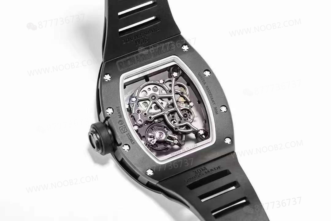 BBR Factory Richard Mille RM055 Siyah Seramik, Entegre Mekanizma, Balans Çarkı Gerçekten Hareketli — 7. fotoğraf