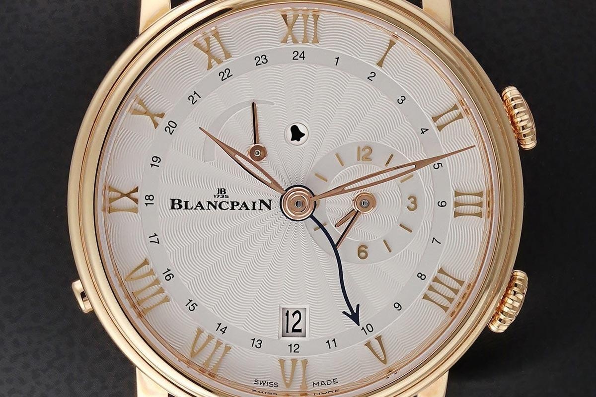 Blancpain Villeret Reveil GMT kadran yakın çekim