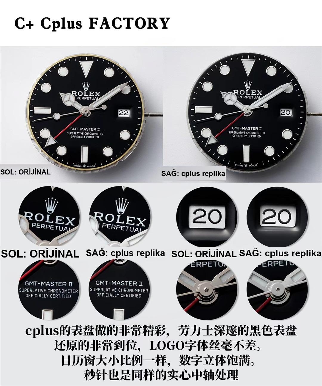 C+ (Cplus) Rolex GMT Cola bezel: yükseltilmiş 3285 mekanizması ile Clean arasında nasıl seçim yapılır? Yazının sonunda gerçek-replika karşılaştırması var — 13. fotoğraf