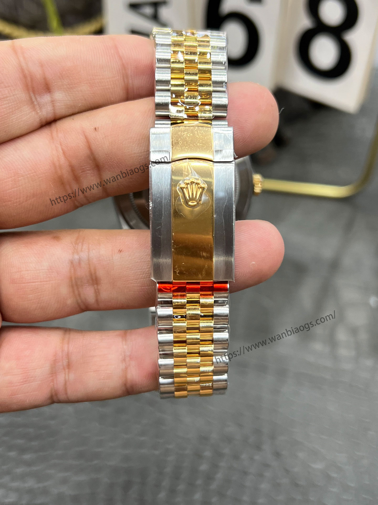 C Rolex Datejust serisi / 41 mm iki renkli altın siyah elmas kadran / Shanghai 3235 tabanlı Dandong tam otomatik mekanizma — 9. fotoğraf