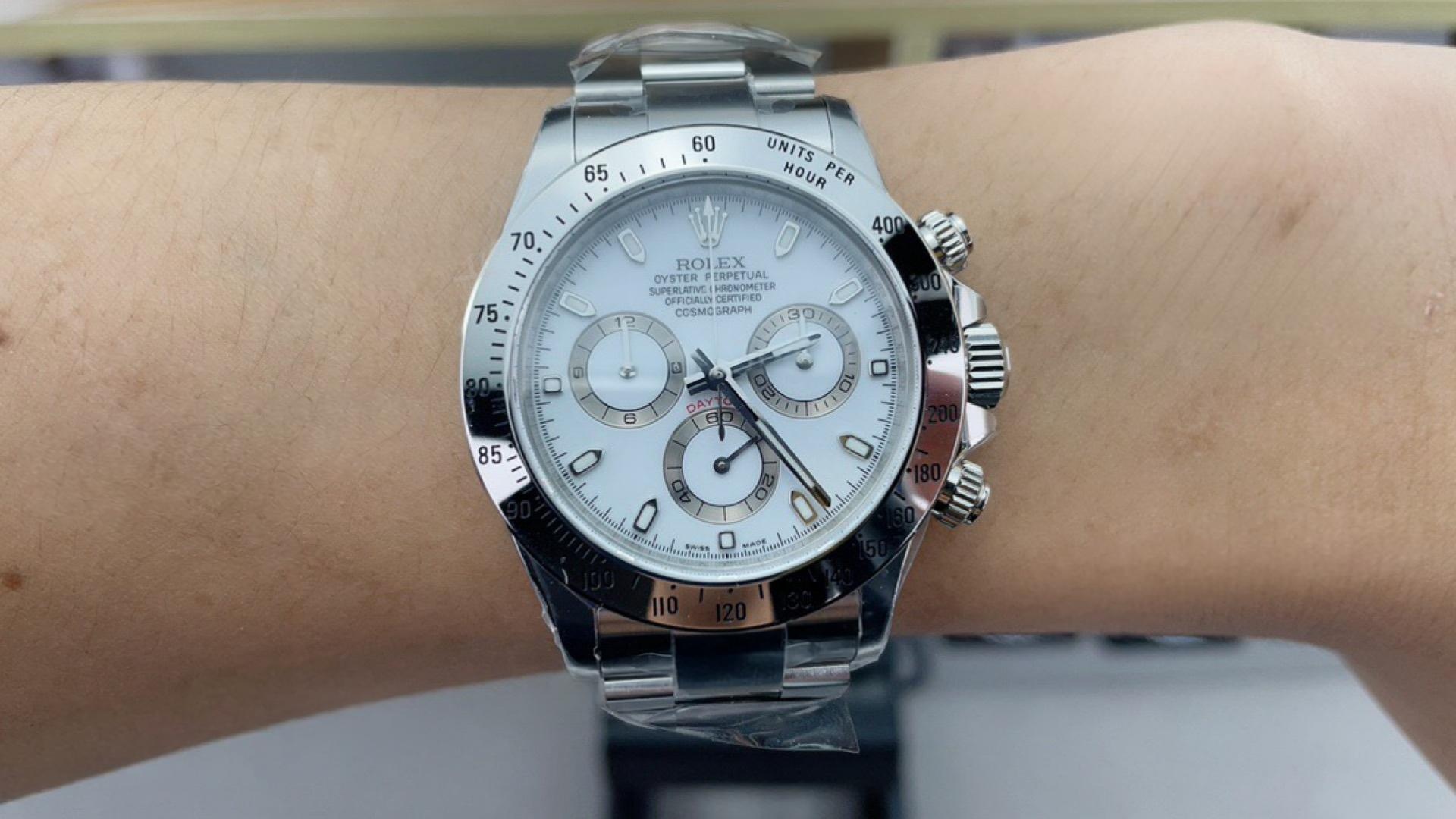 Clean beyaz çelik Daytona 116520 ilk bakışta replika belli olur mu? — 8. fotoğraf