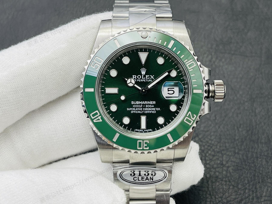 Clean Rolex 2022 Piyasadaki En Üst Versiyon Yeşil Su Hayaleti 40 MM Seri Kol Saati — 2. fotoğraf