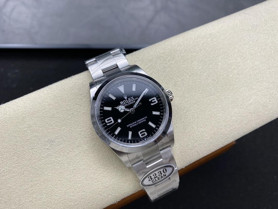 Clean Rolex Explorer I 36 mm 3230 mekanizmalı — bir bakışta replika olduğu belli olur mu? — 5. fotoğraf