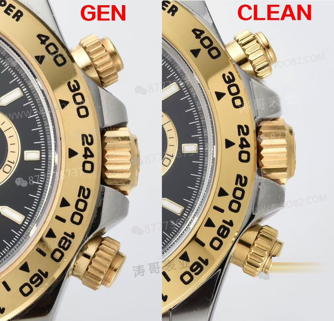 Clean/Clean Daytona çelik-altın 4131 mekanizma 126503 gerçek-replika karşılaştırması — 9. fotoğraf