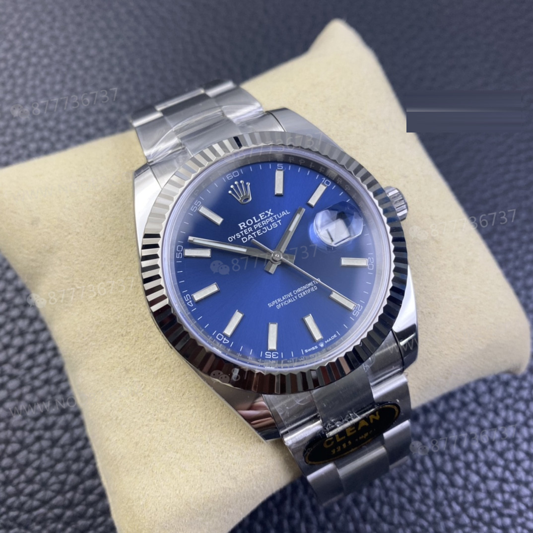 Detaylı İnceleme: Clean Rolex Datejust 41 126334 Mavi Kadran Replika — 3. fotoğraf
