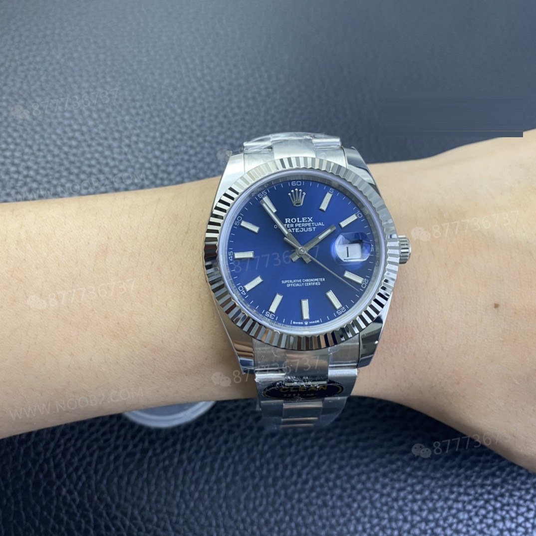 Detaylı İnceleme: Clean Rolex Datejust 41 126334 Mavi Kadran Replika — 11. fotoğraf