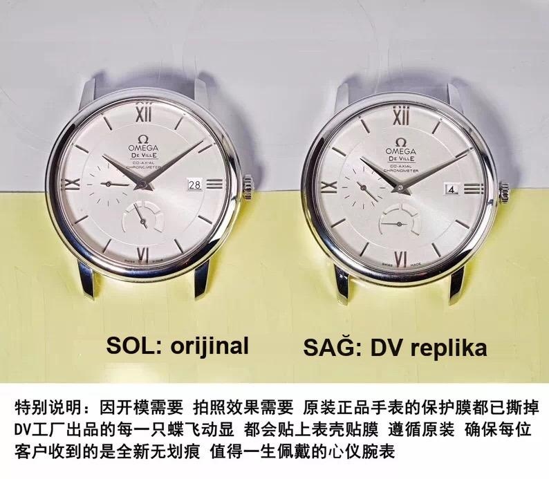 DV Factory Omega De Ville güç göstergeli 424 çok fonksiyonlu replika saat gerçek-replika karşılaştırması ve incelemesi — 12. fotoğraf