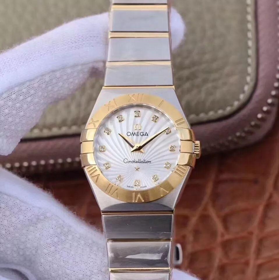En Güncel 3S (SSS) Fabrikası Omega Constellation Orijinal Mekanizma 27 MM Kuvars Kadın Replika Saat Gerçek-Replika Karşılaştırması ve Orijinal İnceleme — 4. fotoğraf
