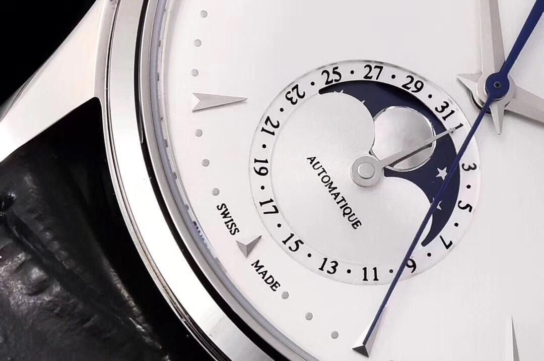 En üst versiyon GF Factory Jaeger-LeCoultre Master Ultra Thin Moon serisi klasik replika saat Q1368420 orijinal karşılaştırmalı inceleme — 8. fotoğraf