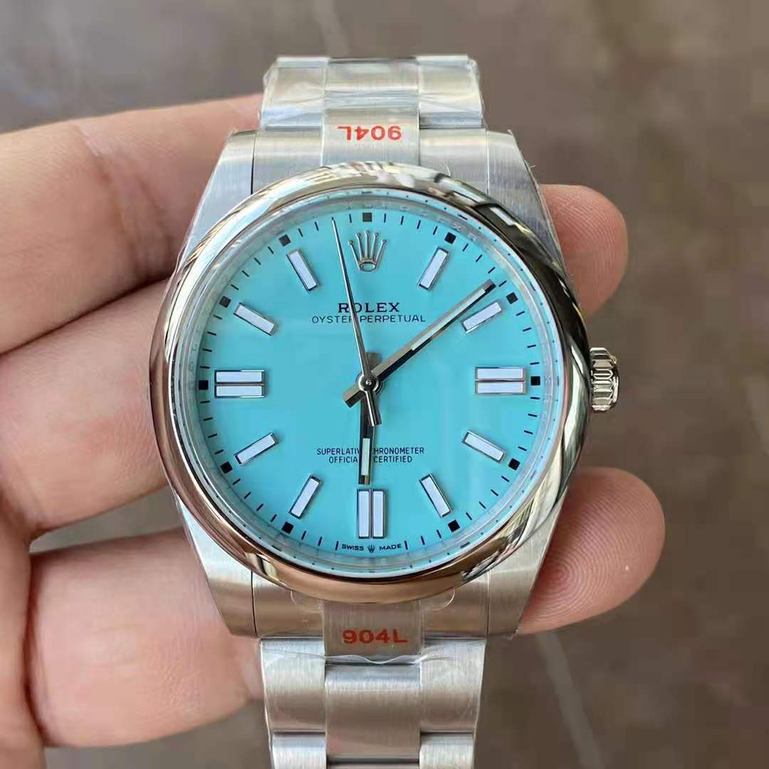 Replika Rolex Oyster Perpetual 41mm Tiffany Mavi