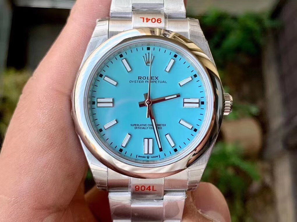 Replika Rolex Oyster Perpetual 41mm Tiffany Mavi