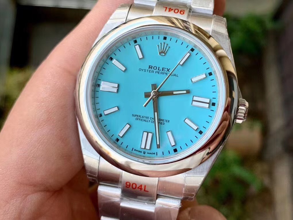 Replika Rolex Oyster Perpetual 41mm turkuaz