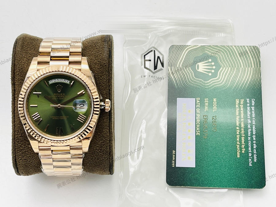 EW Factory Rolex Day-Date 40 mm 3255 Mekanizma (18K Yeşil Kadran) İnceleme — 1. fotoğraf