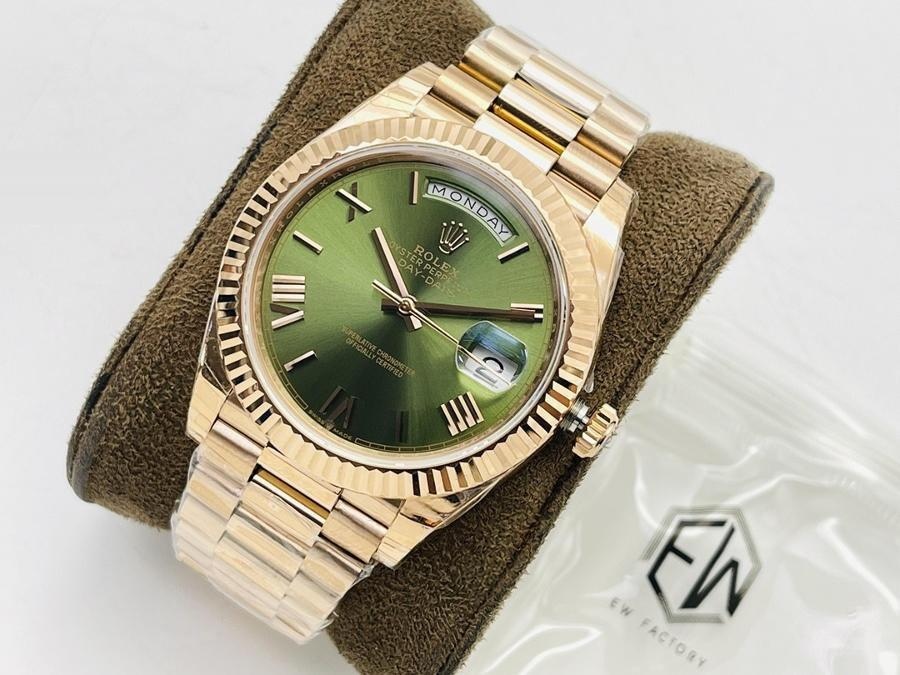 EW Factory Rolex Day-Date 40 mm 3255 Mekanizma (18K Yeşil Kadran) İnceleme — 2. fotoğraf