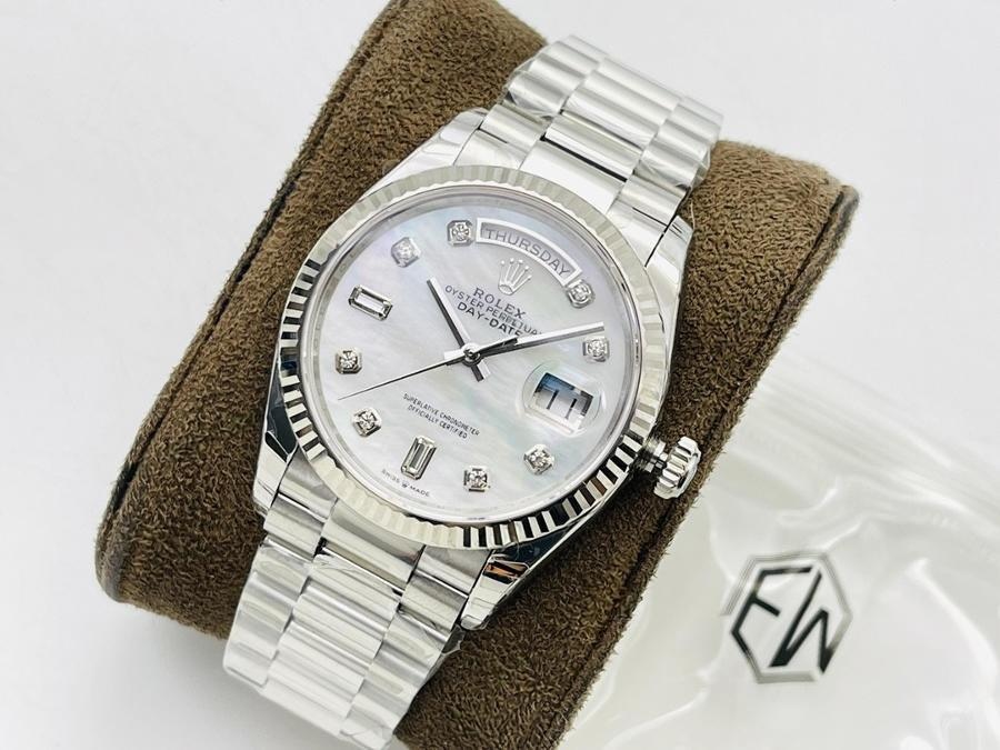 EW Factory Rolex Day-Date 40 mm 3255 mekanizmalı (beyaz kadran) saat incelemesi — 2. fotoğraf