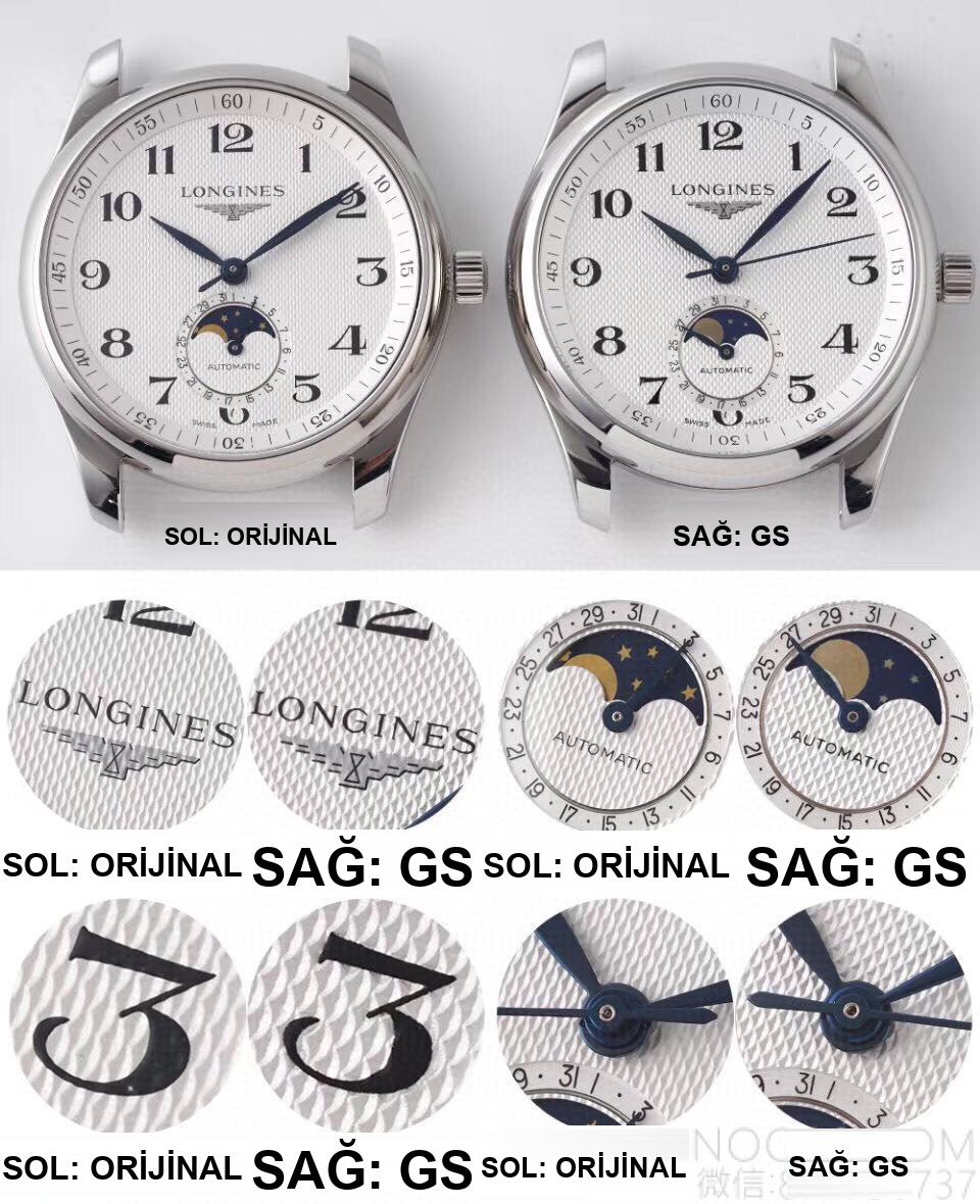 Gerçek-replika incelemesi: 2019 yeni GS Factory Longines Master Collection ay evreli, orijinaliyle karşılaştırma — almaya değer mi? — 4. fotoğraf