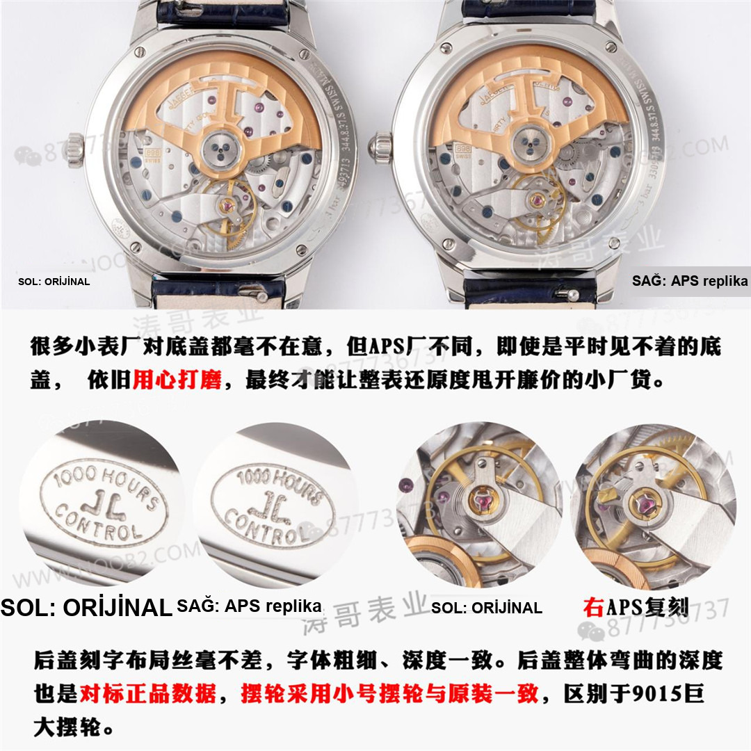 Gerçek-Replika Karşılaştırması: APS Factory Jaeger-LeCoultre Rendez-Vous 898A Entegre Mekanizma — 4. fotoğraf