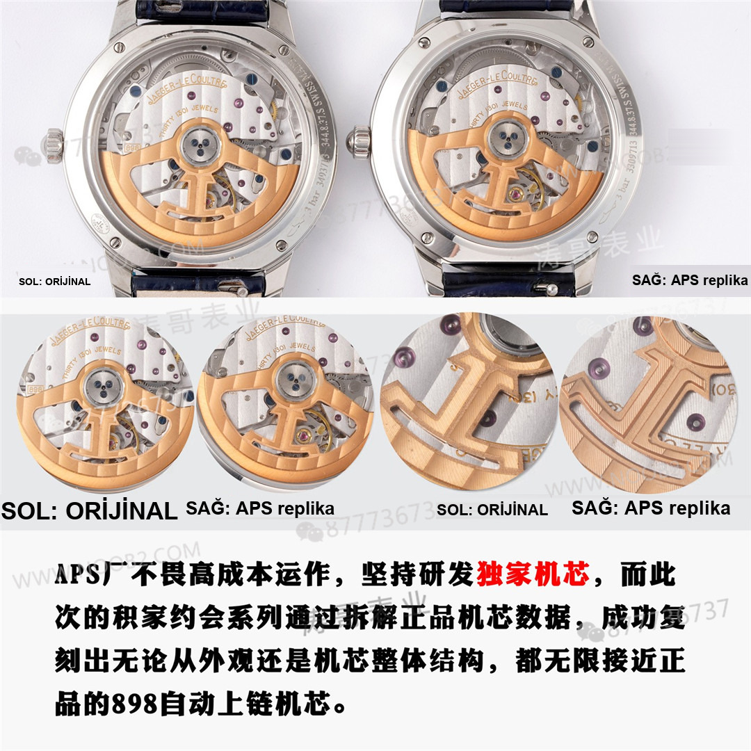 Gerçek-Replika Karşılaştırması: APS Factory Jaeger-LeCoultre Rendez-Vous 898A Entegre Mekanizma — 9. fotoğraf