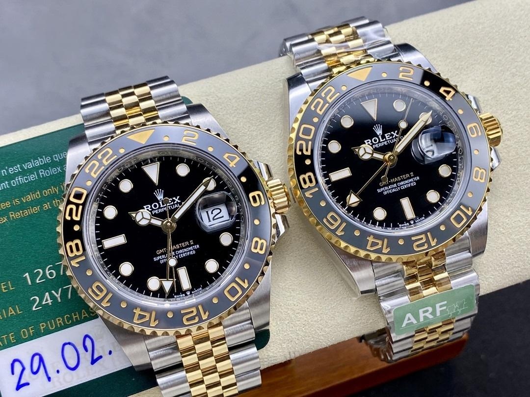 Gerçek-replika karşılaştırması: ARF Factory Rolex ağırlıklandırılmış GMT iki renkli asetli yumurta bezel gerçekten 166 gram mı? — 3. fotoğraf