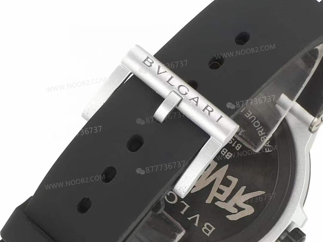 Gerçek-replika karşılaştırması: BVF Factory Bulgari 103539 STEVE AOKI iş birliği üç renk ok — 18. fotoğraf