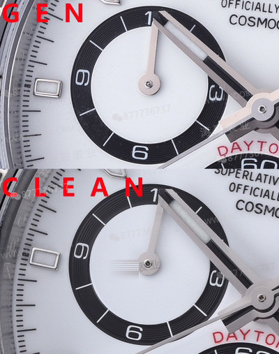 Gerçek-replika karşılaştırması: Clean Daytona 126500 Panda 4131 mekanizma orijinalle karşılaştırma — 9. fotoğraf