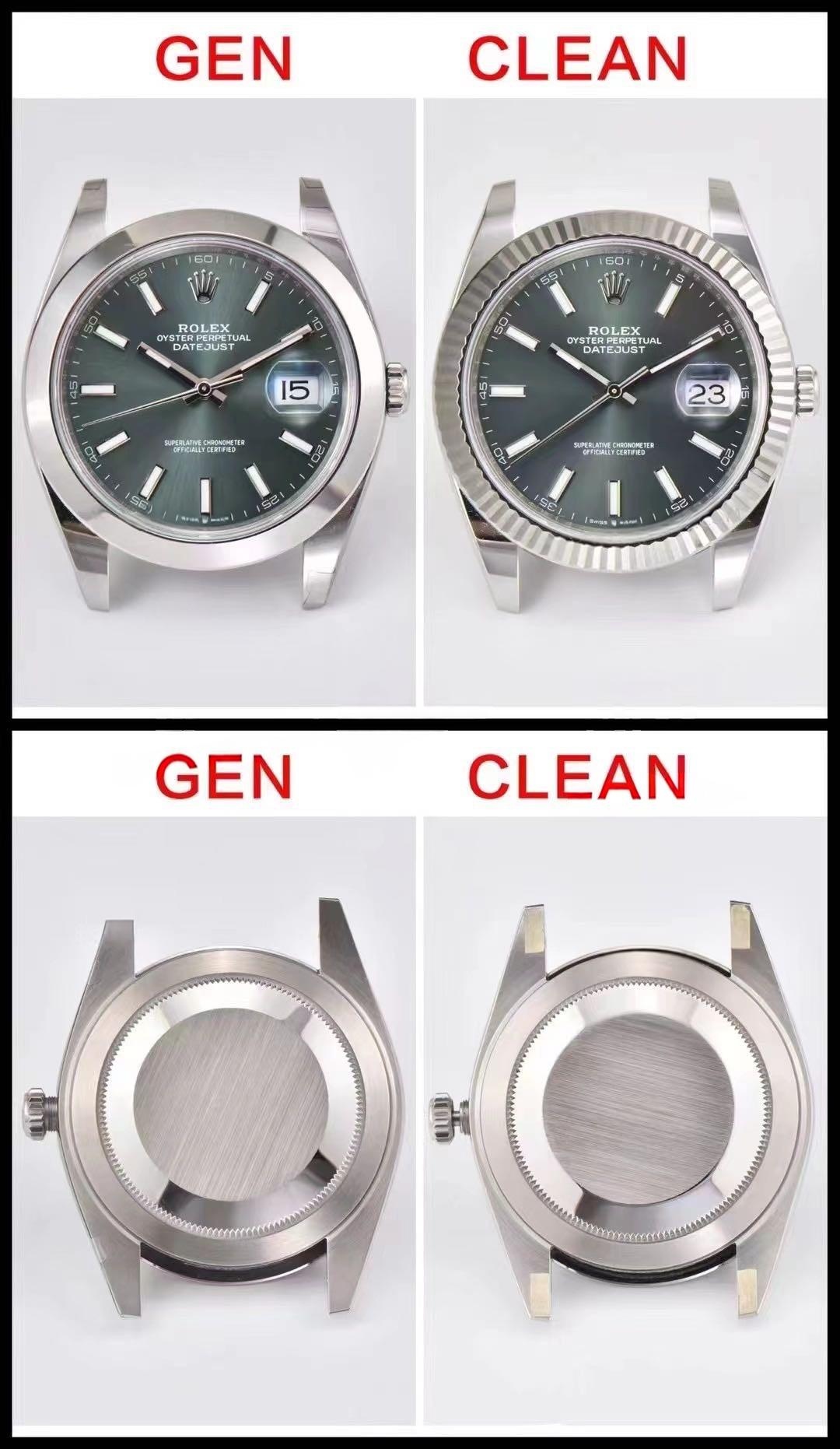 Gerçek-replika karşılaştırması: Clean Rolex Datejust nane yeşili kadran ilk bakışta replika belli olur mu? — 11. fotoğraf