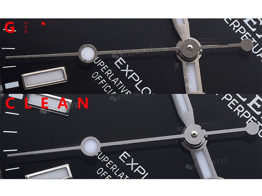 Gerçek-Replika Karşılaştırması: Clean Rolex Explorer Birinci Nesil m214270, 3132 Mekanizma, 39 mm — 8. fotoğraf