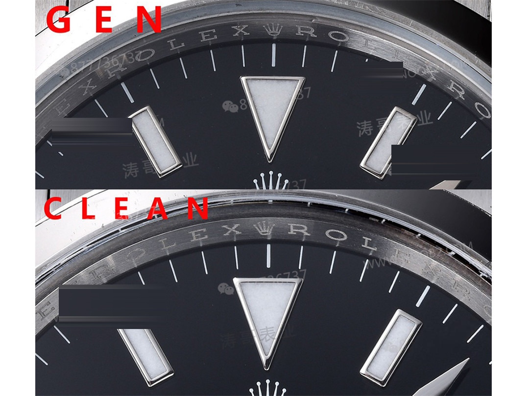 Gerçek-replika karşılaştırması: Clean Rolex Explorer I m124270, 3230 mekanizma, 36 mm — 3. fotoğraf