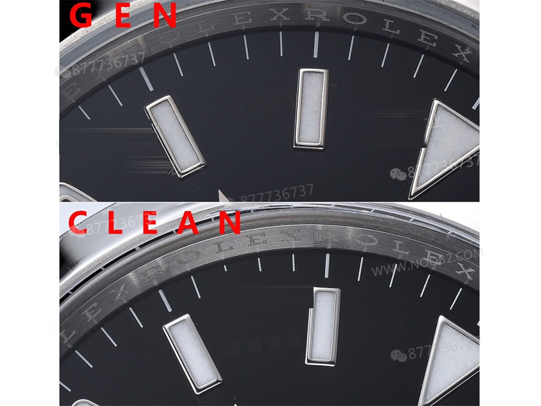 Gerçek-replika karşılaştırması: Clean Rolex Explorer I m124270, 3230 mekanizma, 36 mm — 4. fotoğraf